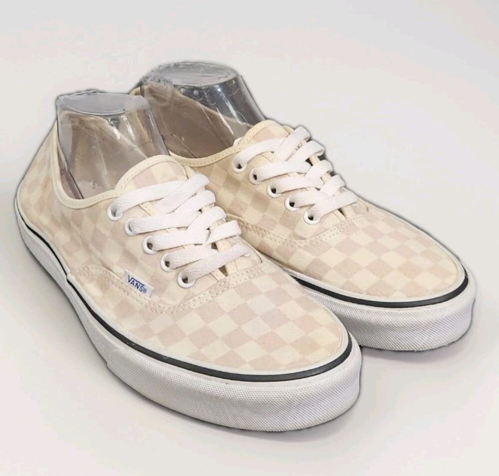 VANS Checkered Gravel Men's Sneakers Tan Lace Up Casual Shoe Skater M 9.5 W 11